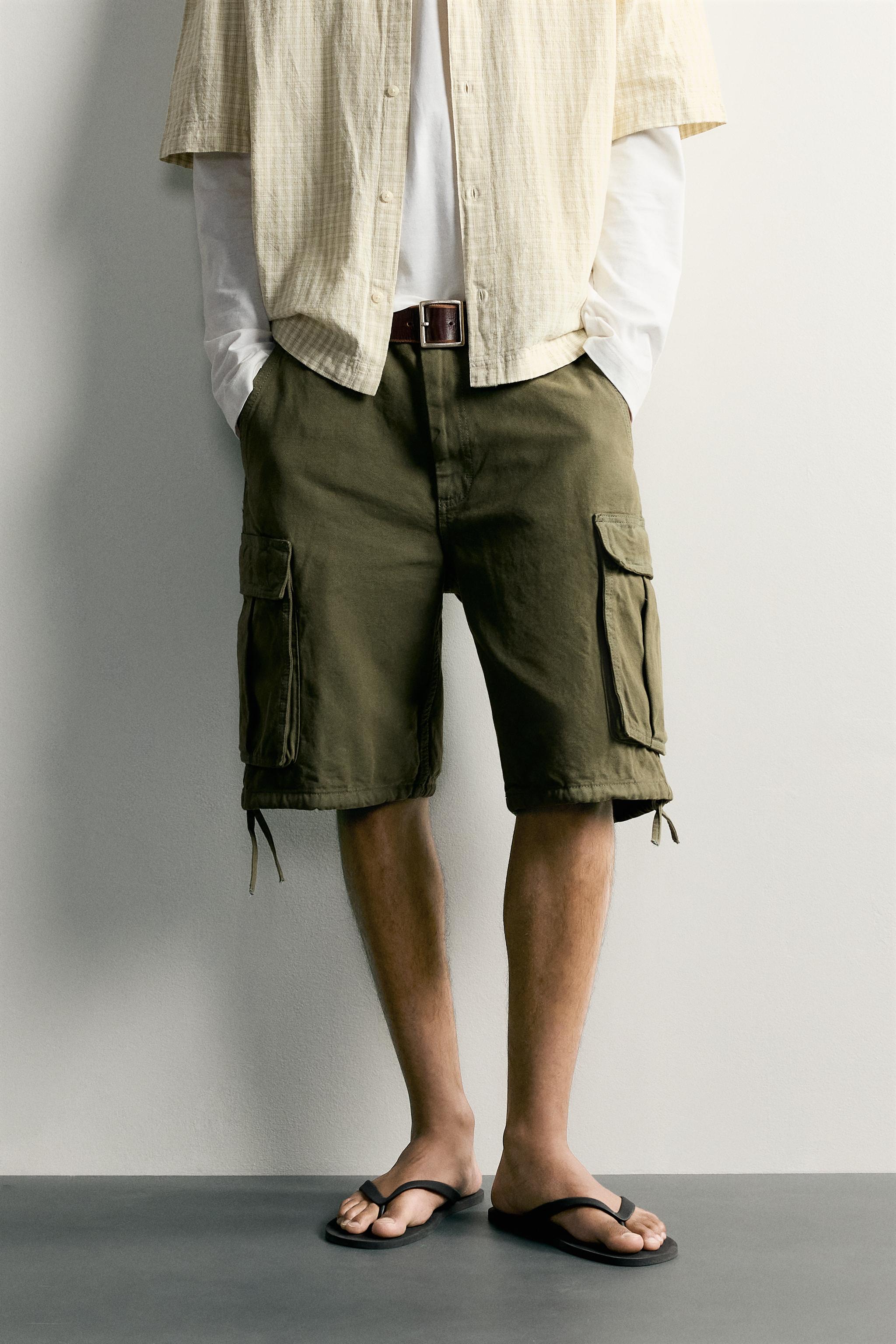 RELAXED FIT CARGO BERMUDA SHORTS